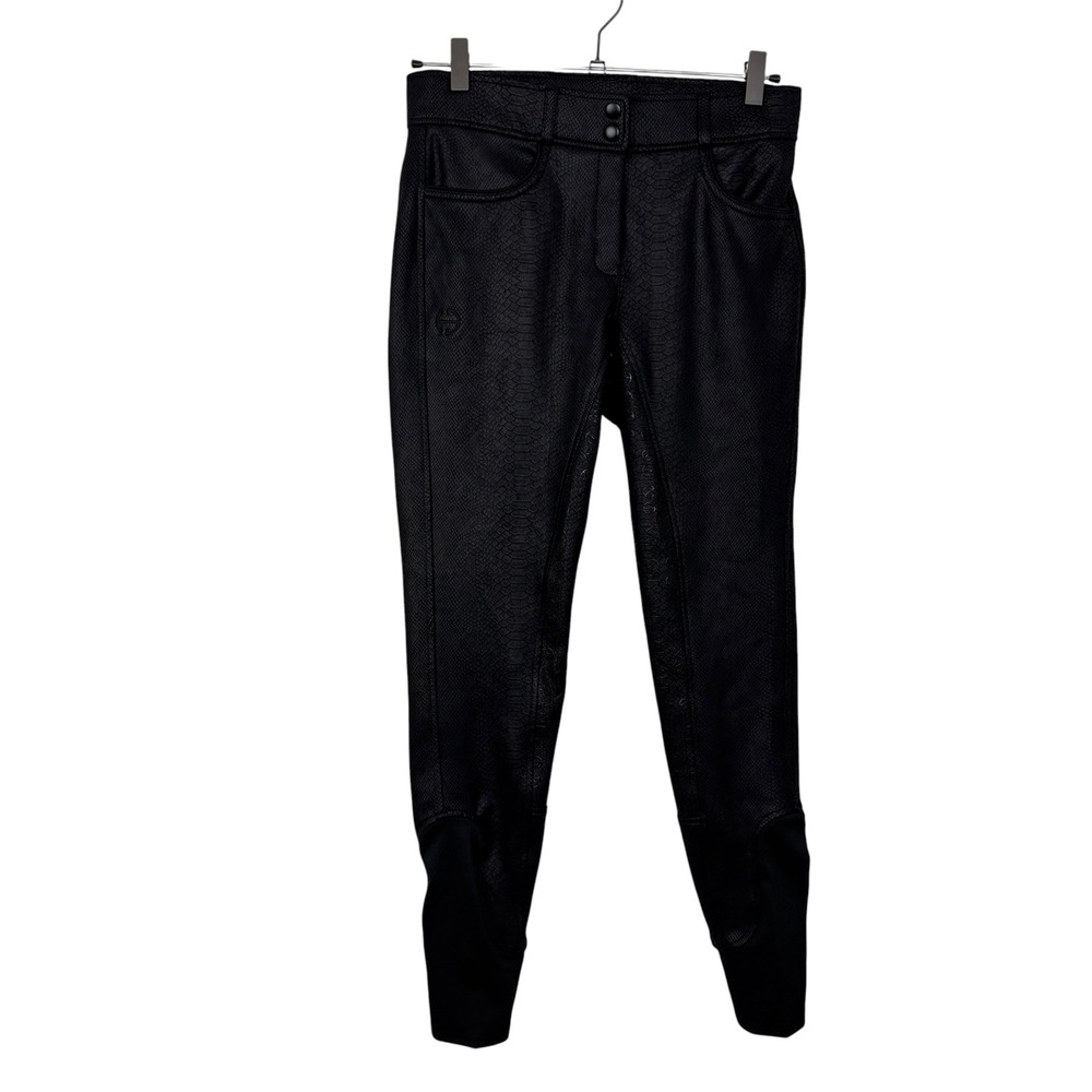Halter Ego Breeches Womens 28 Black Snakeskin Evo Viper Full Seat Equestrian